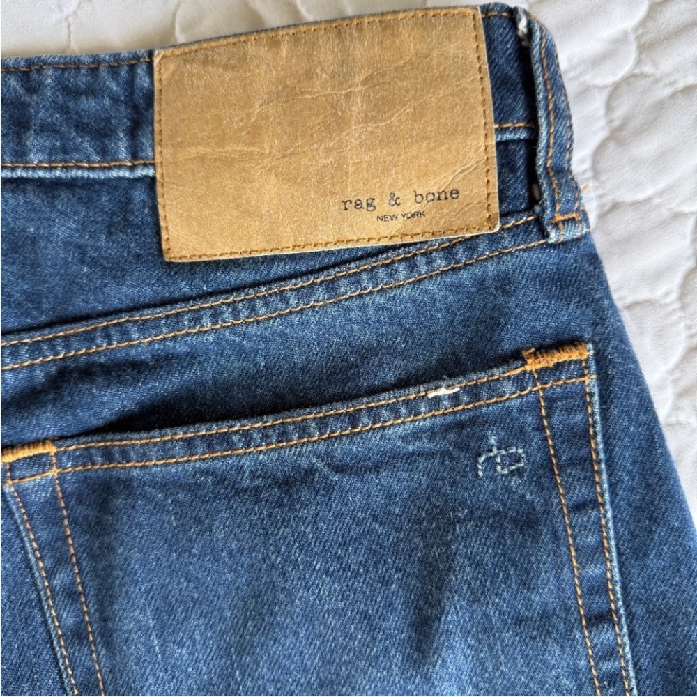 rag & bone Women's Straight Leg Jeans - Dark Blue - Picture 7 of 9